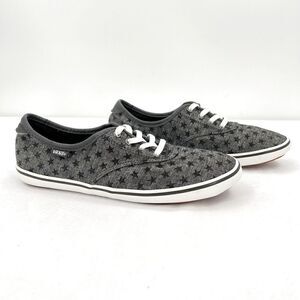 Vans Authentic Huntley Chambray Stars Gray White Sneakers Size 6.5